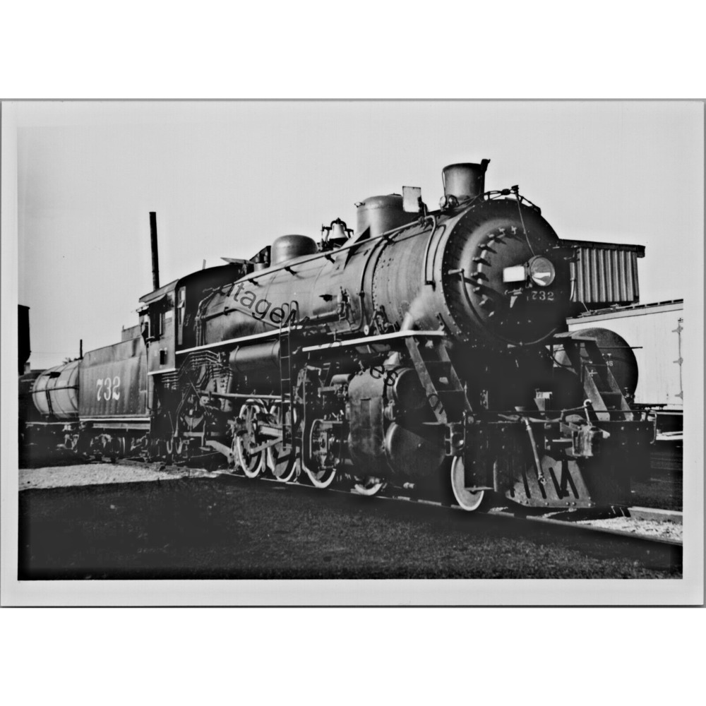 Vtg MKT Missouri - Kansas -‎ Texas Railroad 732 Steam Locomotive Photo T2-132